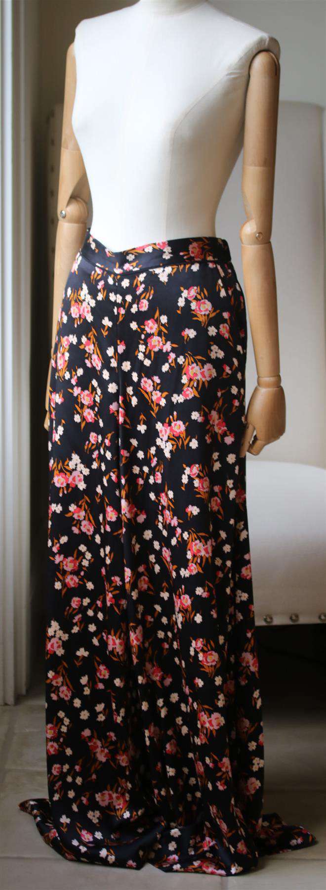 A.L.C. SETON FLORAL PRINT WIDE LEG SILK TROUSERS US 8 UK 12 - Image 3