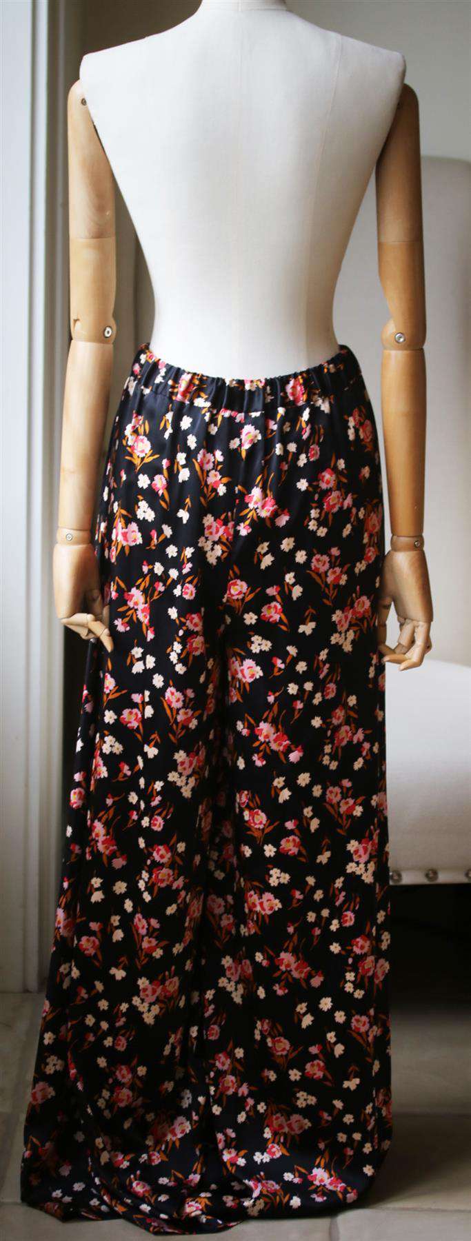 A.L.C. SETON FLORAL PRINT WIDE LEG SILK TROUSERS US 8 UK 12 - Image 4