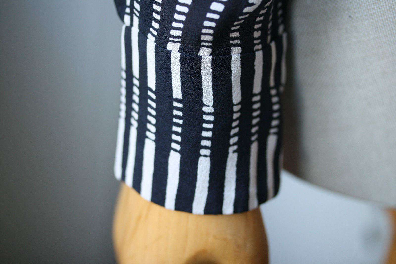 A.L.C. SIMONA BLACK STRIPED BLOUSE SMALL - Image 5