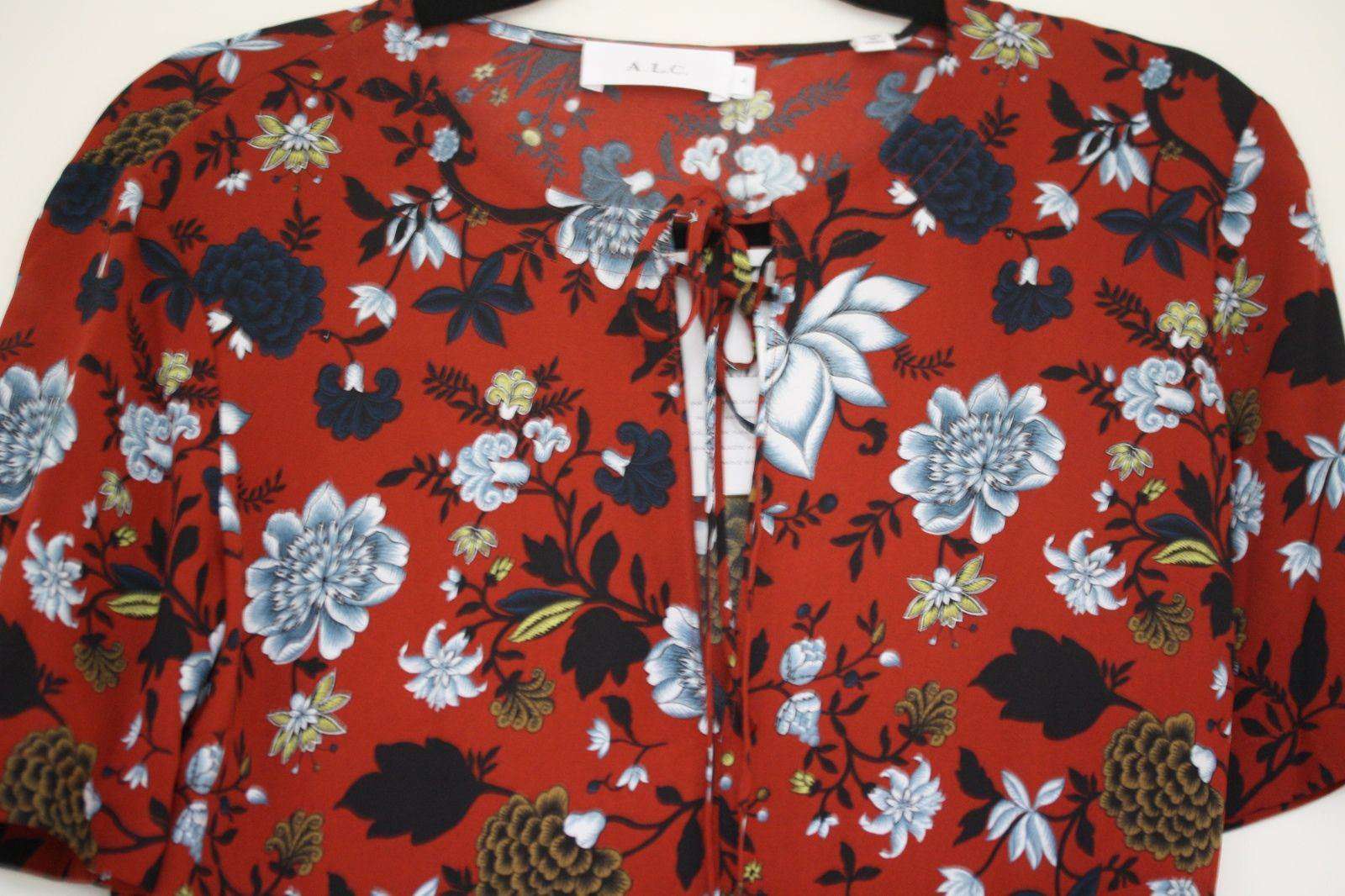 A.L.C. SOSTA FLORAL-PRINT SILK DRESS US 4 UK 8 - Image 3