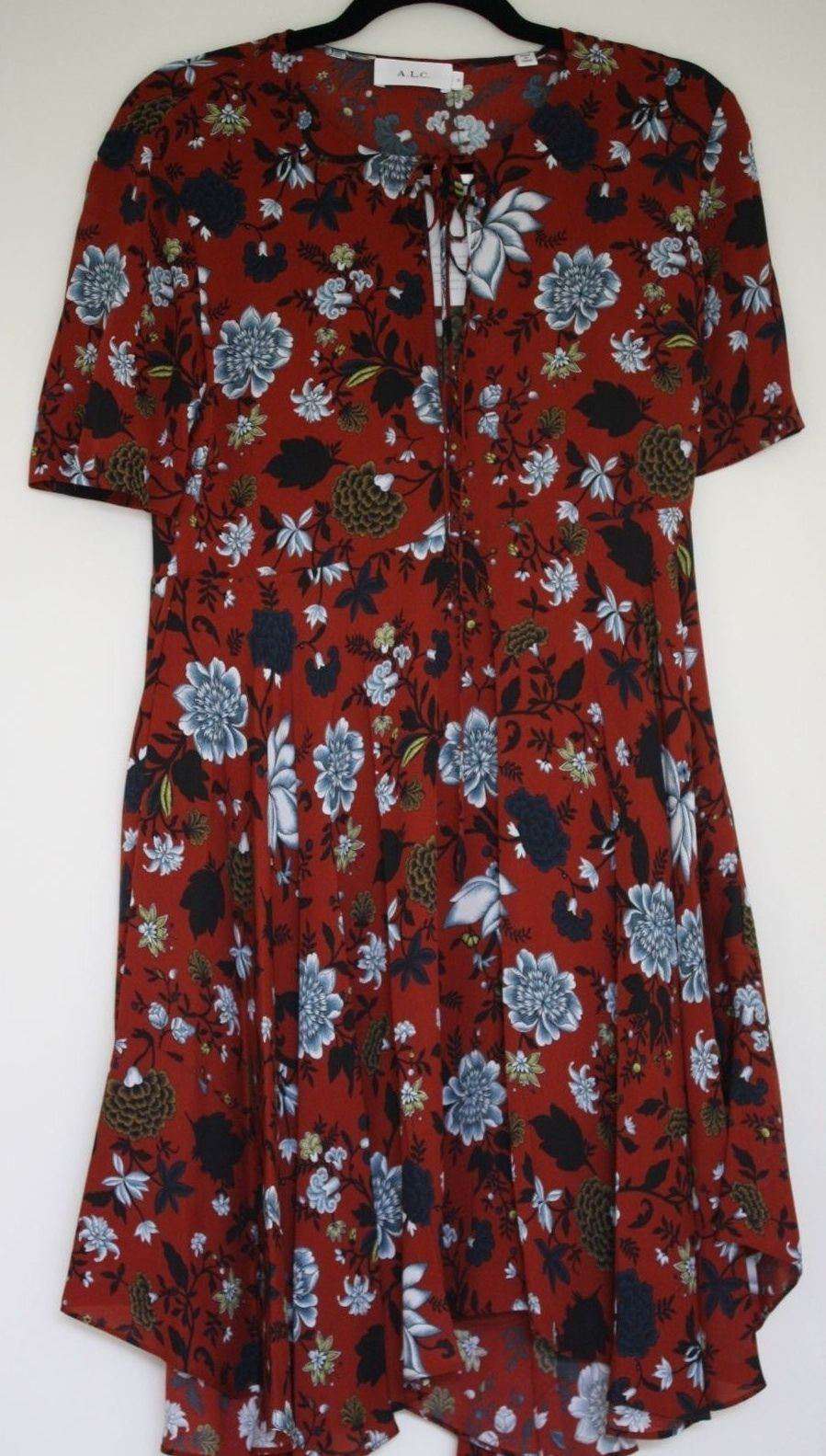 A.L.C. SOSTA FLORAL-PRINT SILK DRESS US 4 UK 8 - Image 4