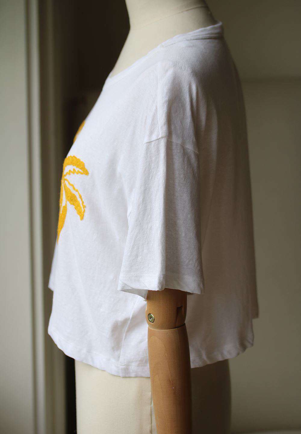 A.L.C. TEAGAN PALM PRINT T-SHIRT SMALL - Image 4