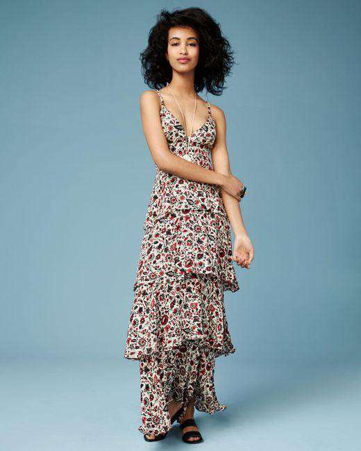 A.L.C. TITUS TIERED FLORAL SILK MAXI DRESS US 6 UK 10 - Image 10