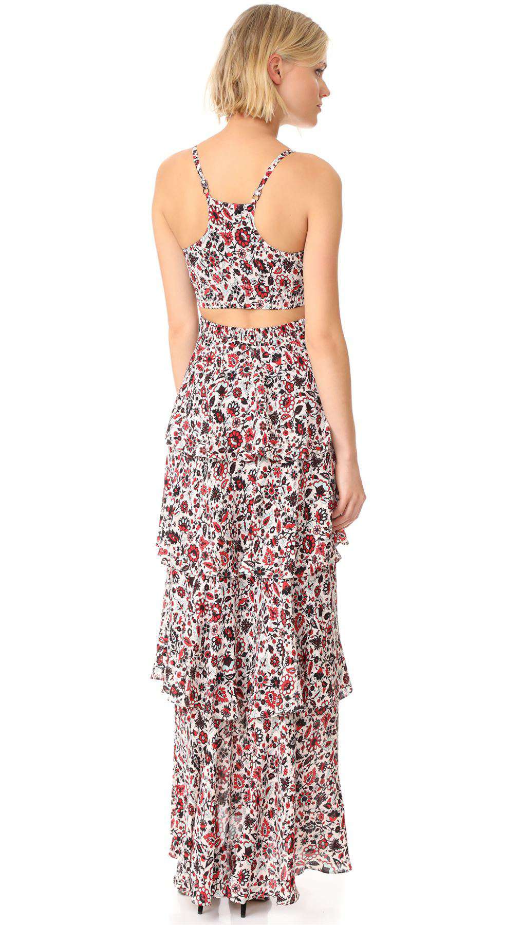 A.L.C. TITUS TIERED FLORAL SILK MAXI DRESS US 6 UK 10 - Image 2