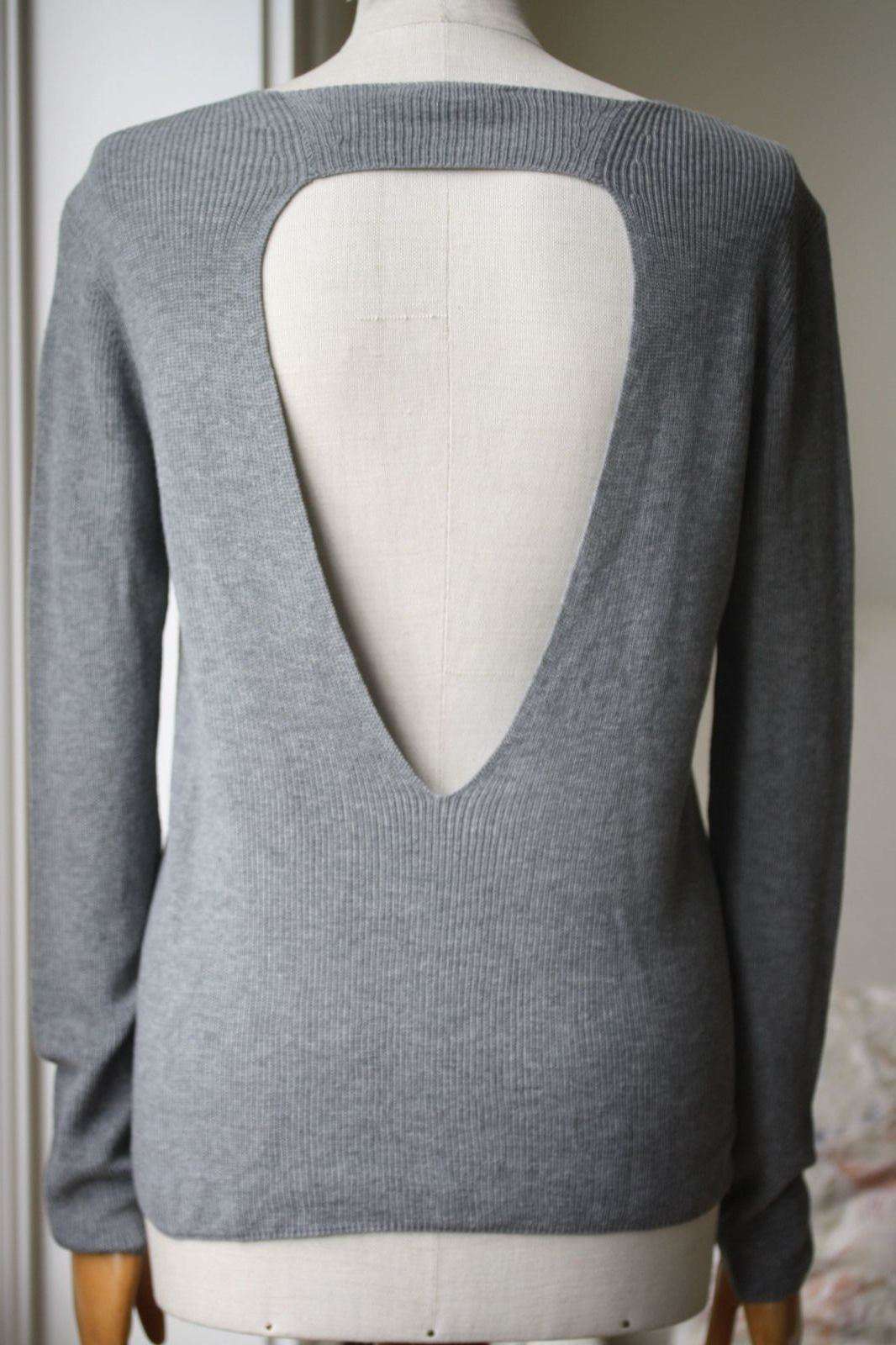 A.L.C. TY COTTON OPEN BACK SWEATER SMALL - Image 2
