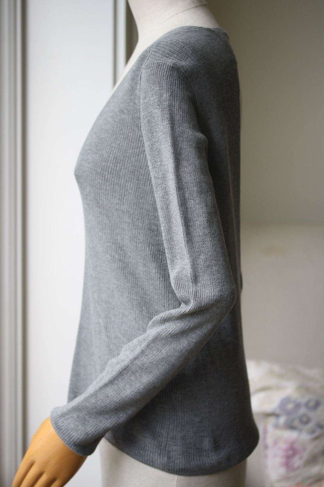 A.L.C. TY COTTON OPEN BACK SWEATER SMALL - Image 5