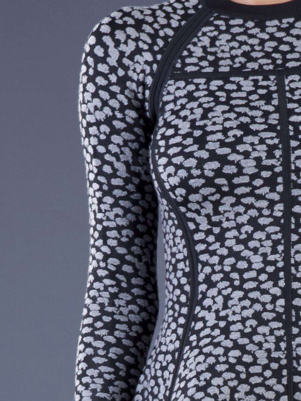 A.L.C. WELLS LEOPARD KNIT FLARED DRESS SMALL - Image 5