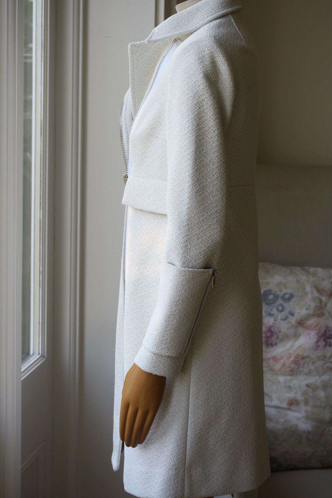 A.L.C. WHITE BOHEN ZIPPER CUFF WOOL BLEND COAT US 2 UK 6 - Image 8