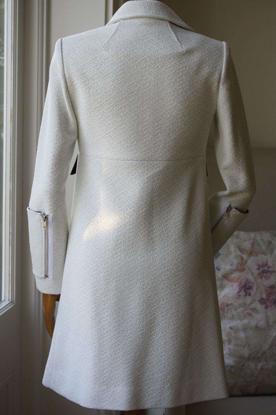 A.L.C. WHITE BOHEN ZIPPER CUFF WOOL BLEND COAT US 2 UK 6 - Image 9