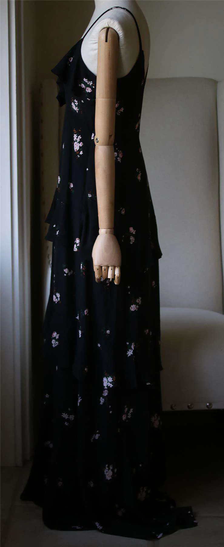 A.L.C. ZAYDENA TIERED SILK MAXI DRESS US 2 UK 6 - Image 4