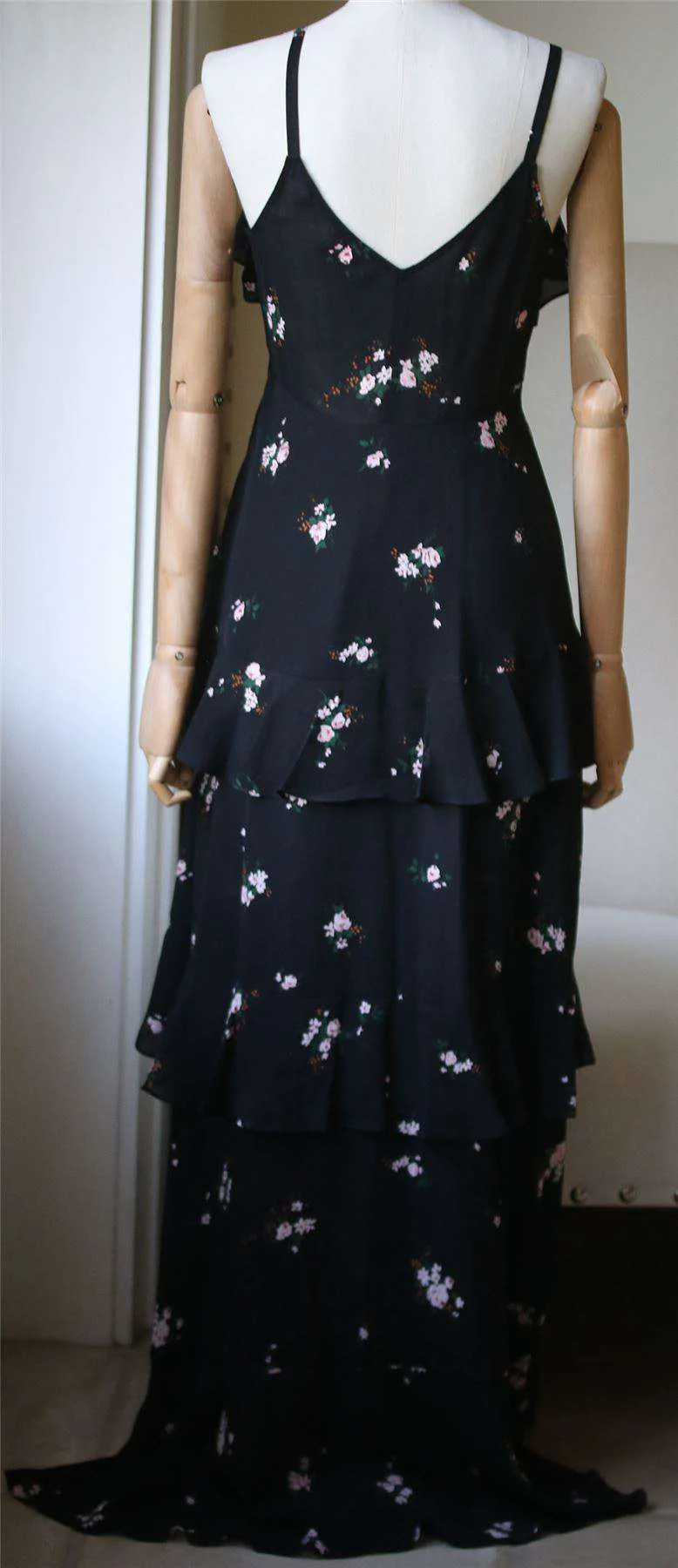 A.L.C. ZAYDENA TIERED SILK MAXI DRESS US 2 UK 6 - Image 5