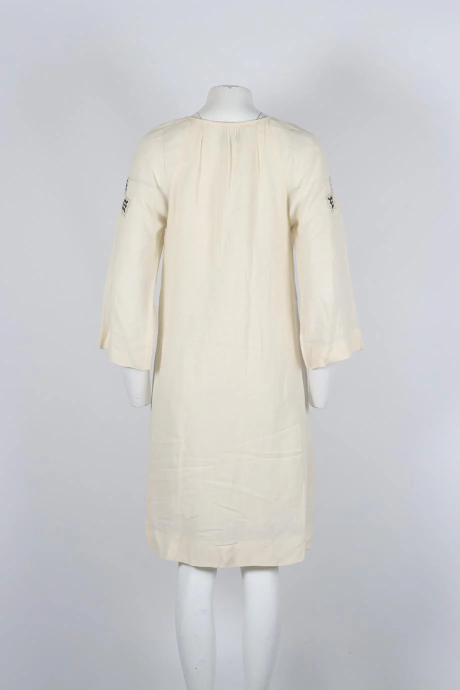A.P.C. EMBROIDERED LINEN BLEND MINI DRESS XSMALL - Image 4