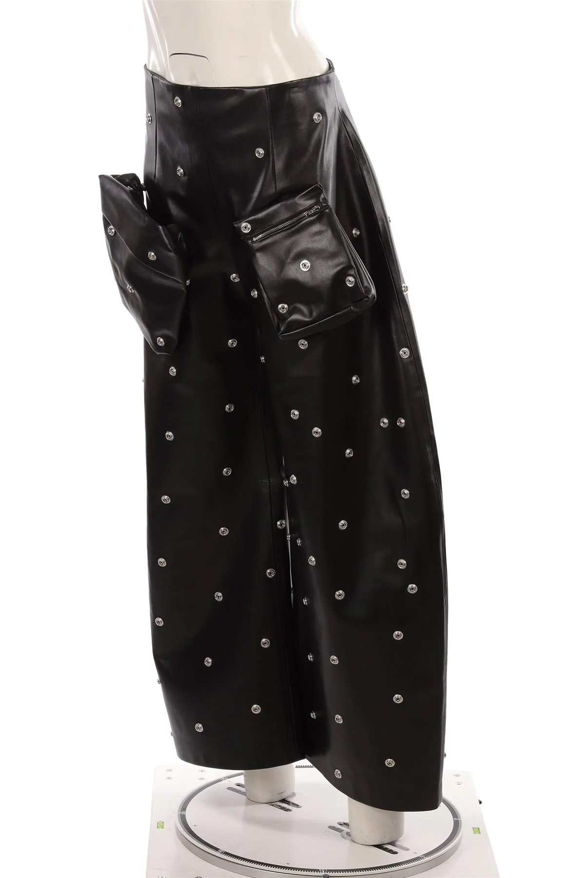 A.W.A.K.E MODE BLACK FAUX LEATHER BARREL LEG PANTS FR 44 UK 16 - Image 2