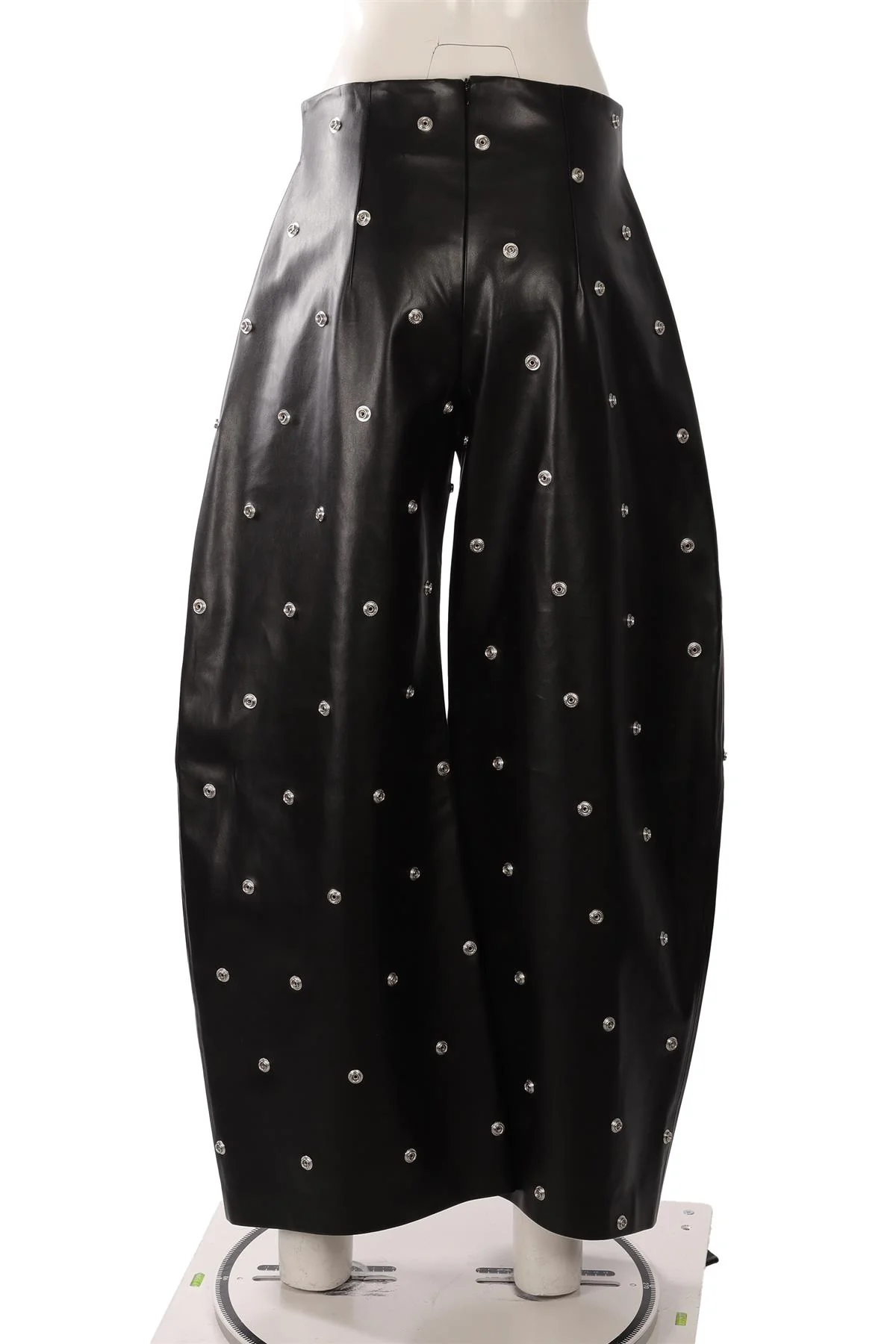 A.W.A.K.E MODE BLACK FAUX LEATHER BARREL LEG PANTS FR 44 UK 16 - Image 3