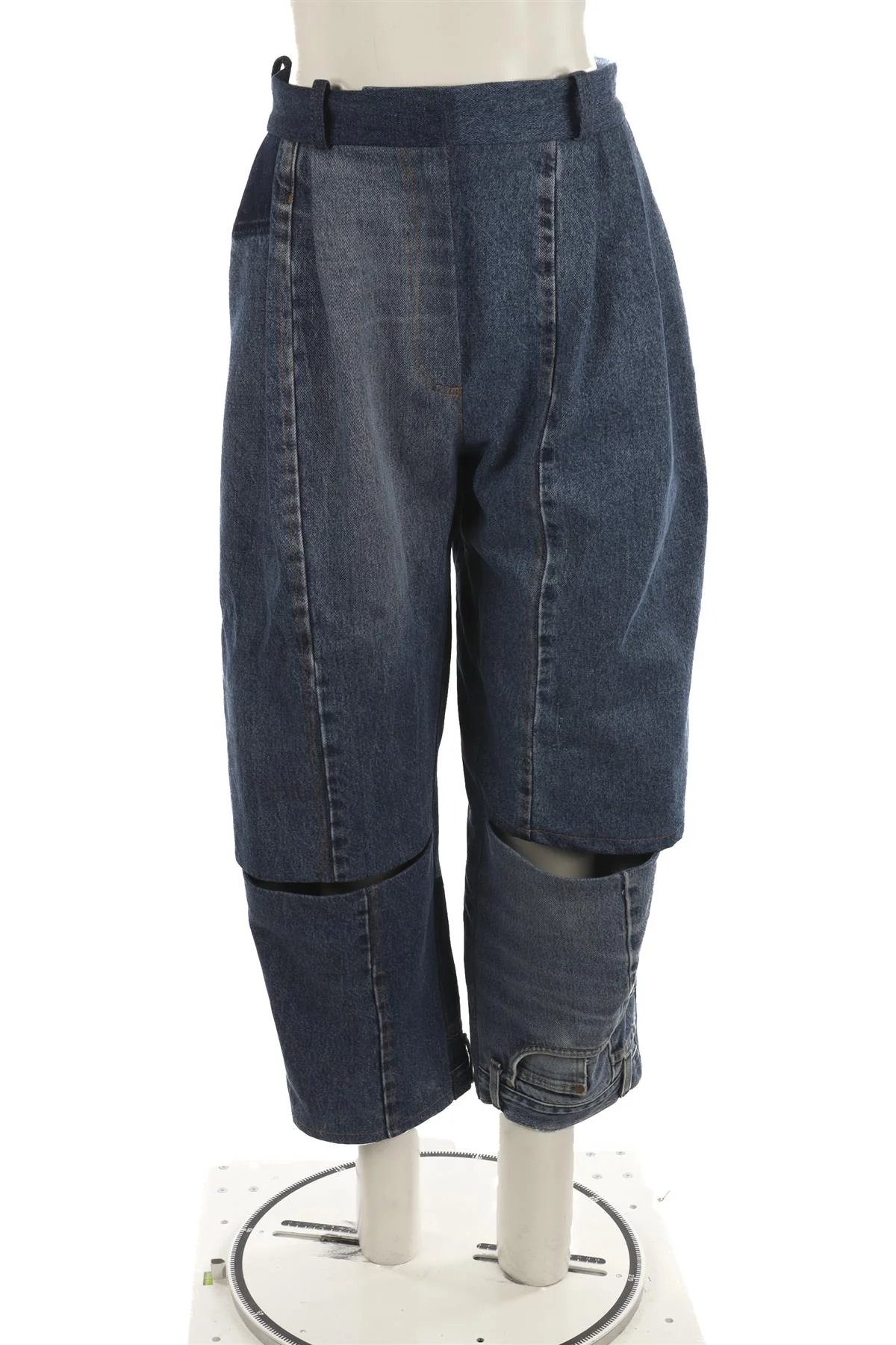 A.W.A.K.E MODE BLUE HIGH RISE BARREL LEG JEANS FR 38 UK 10 - Image 2