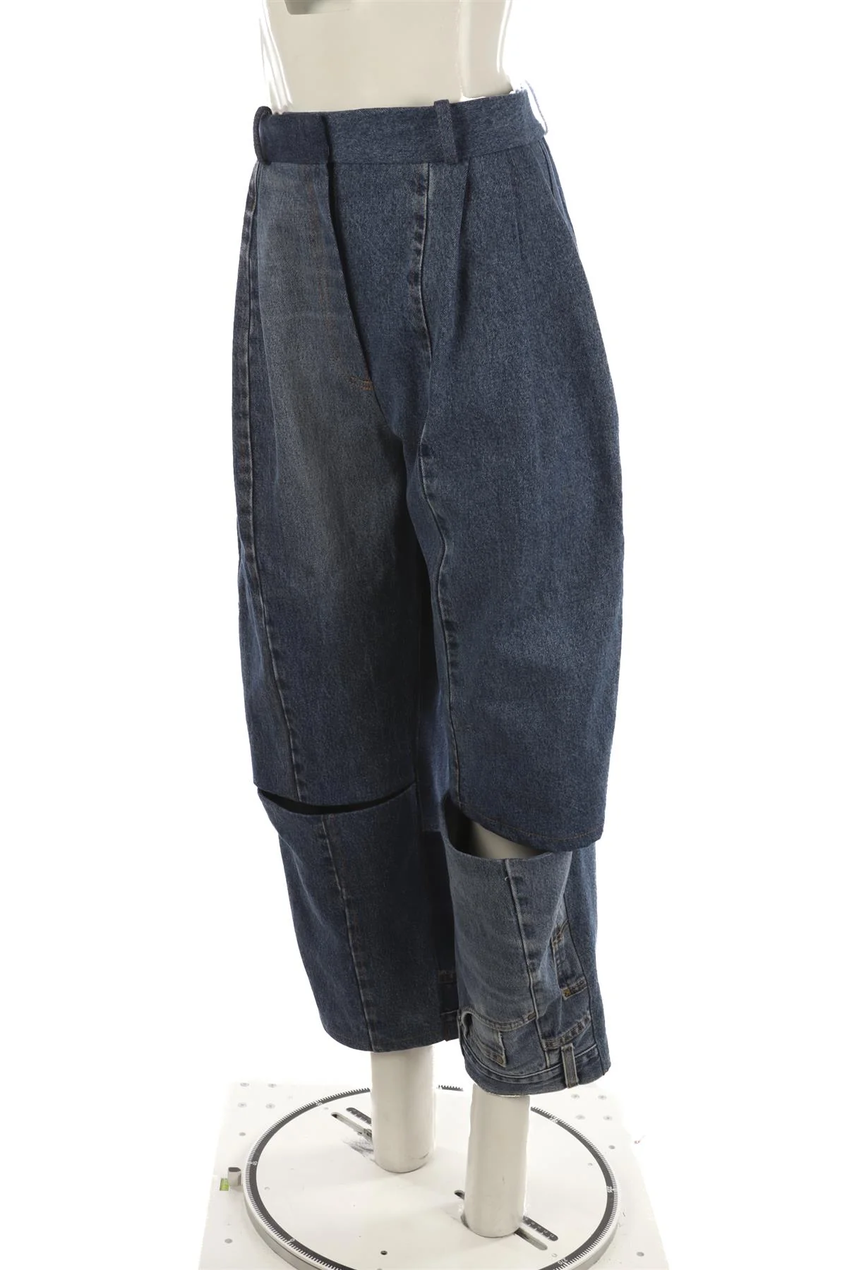 A.W.A.K.E MODE BLUE HIGH RISE BARREL LEG JEANS FR 38 UK 10 - Image 3