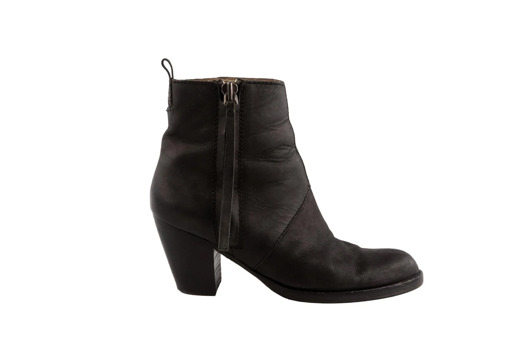 ACNE STUDIOS BLACK LEATHER ANKLE BOOTS EU 39 - Image 2