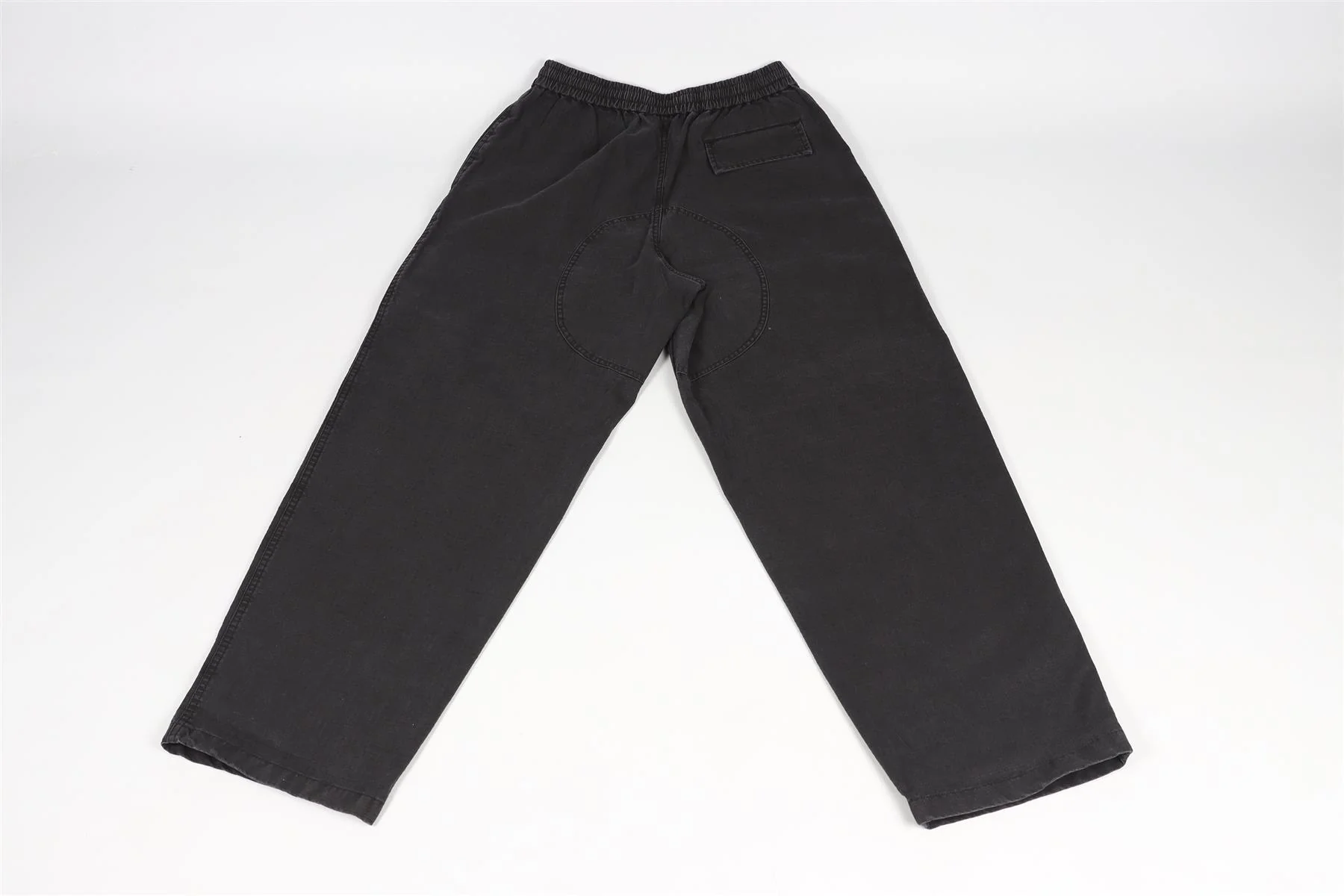 ACNE STUDIOS BLACK MEN'S COTTON WIDE LEG PANTS EU 46 UK/US WAIST 30 - Image 4