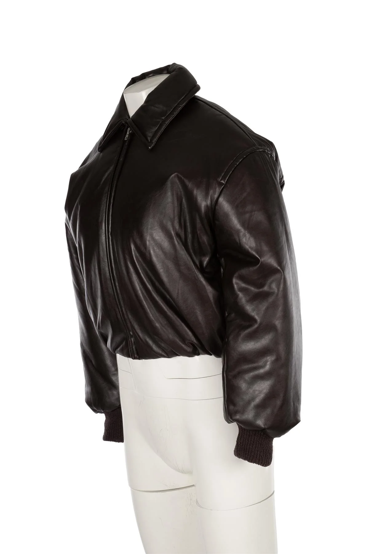 ACNE STUDIOS BROWN FAUX LEATHER BOMBER JACKET DE 32 UK 4 - Image 3
