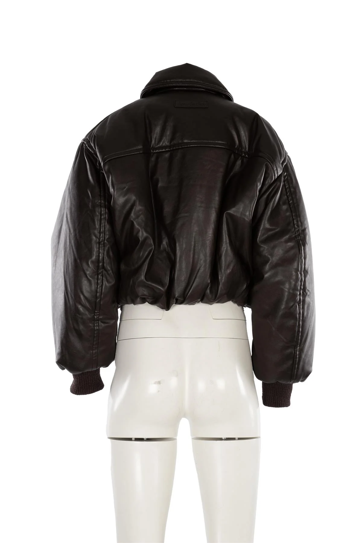 ACNE STUDIOS BROWN FAUX LEATHER BOMBER JACKET DE 32 UK 4 - Image 4