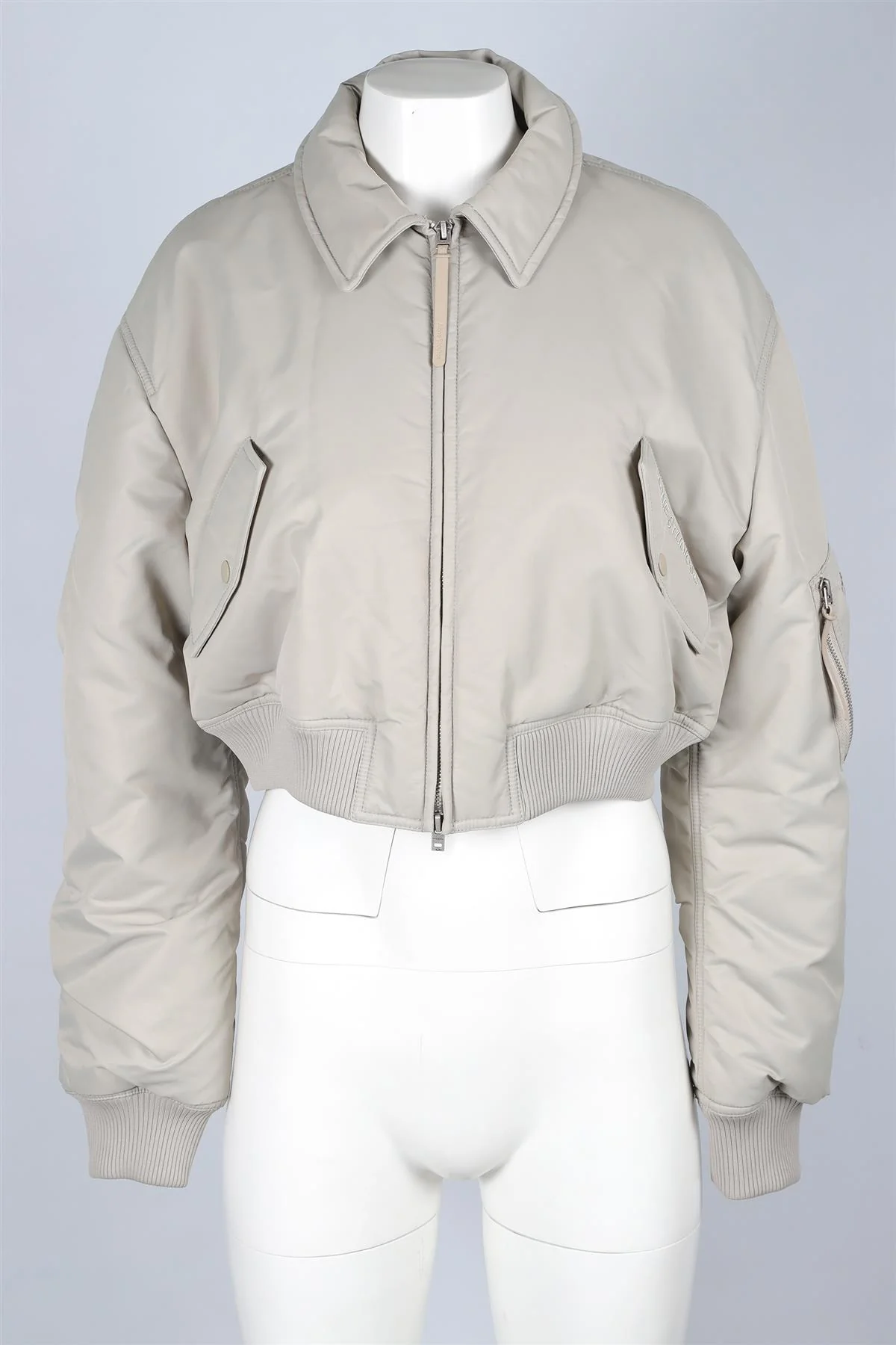ACNE STUDIOS GREY SHELL BOMBER JACKET EU 38 UK 10 - Image 2