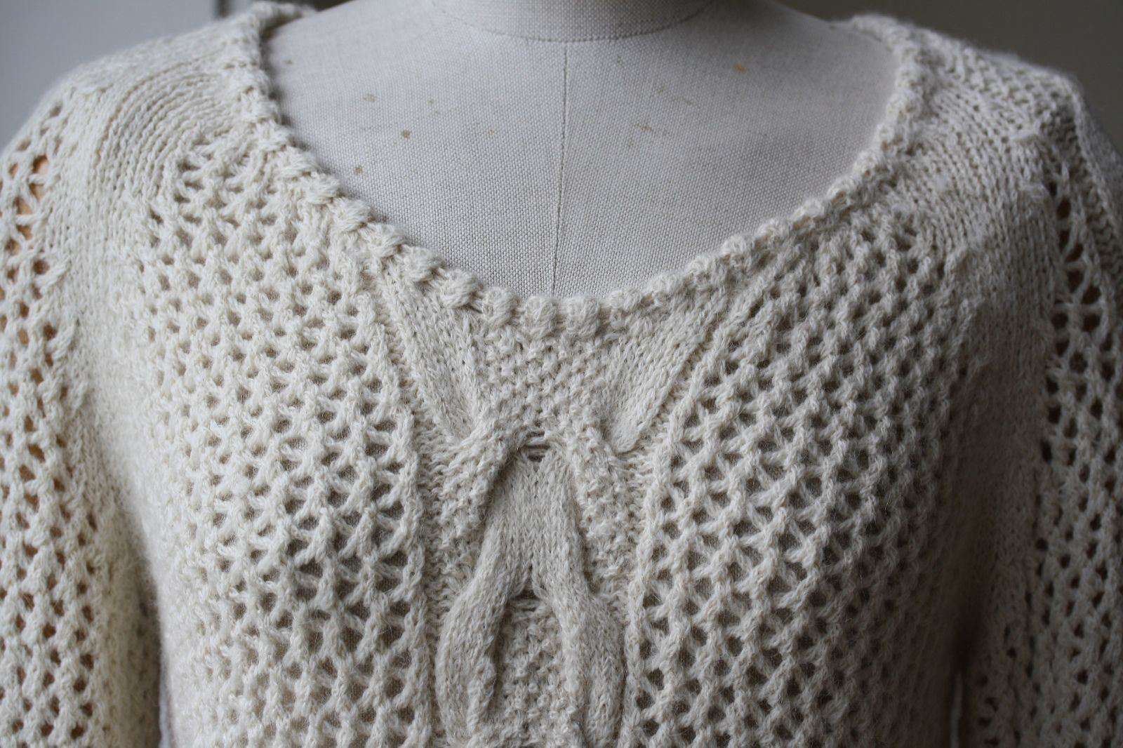 ACQUAVERDE ALPACA BLEND OPEN KNIT SWEATER MEDIUM - Image 2