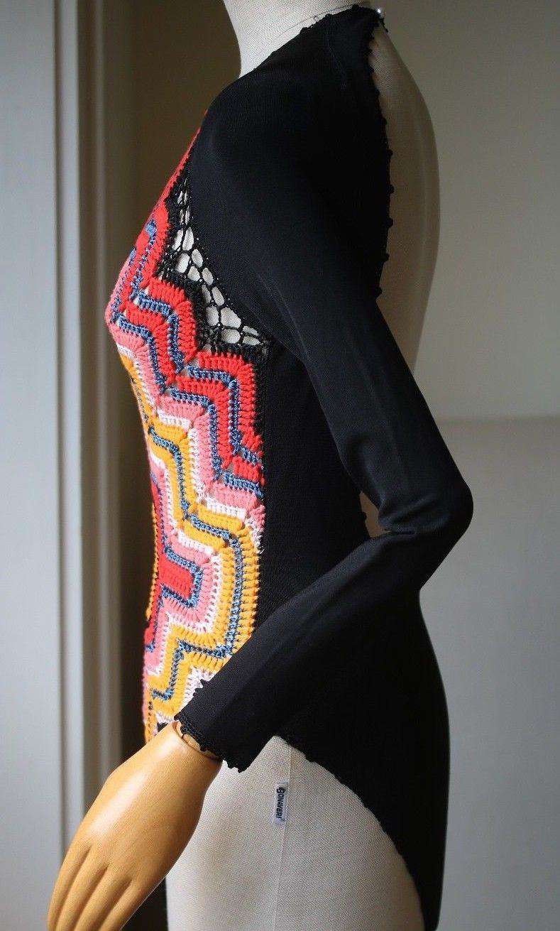 ADAM SELMAN LONG-SLEEVE CROCHET BODYSUIT US 0 UK 4 - Image 5