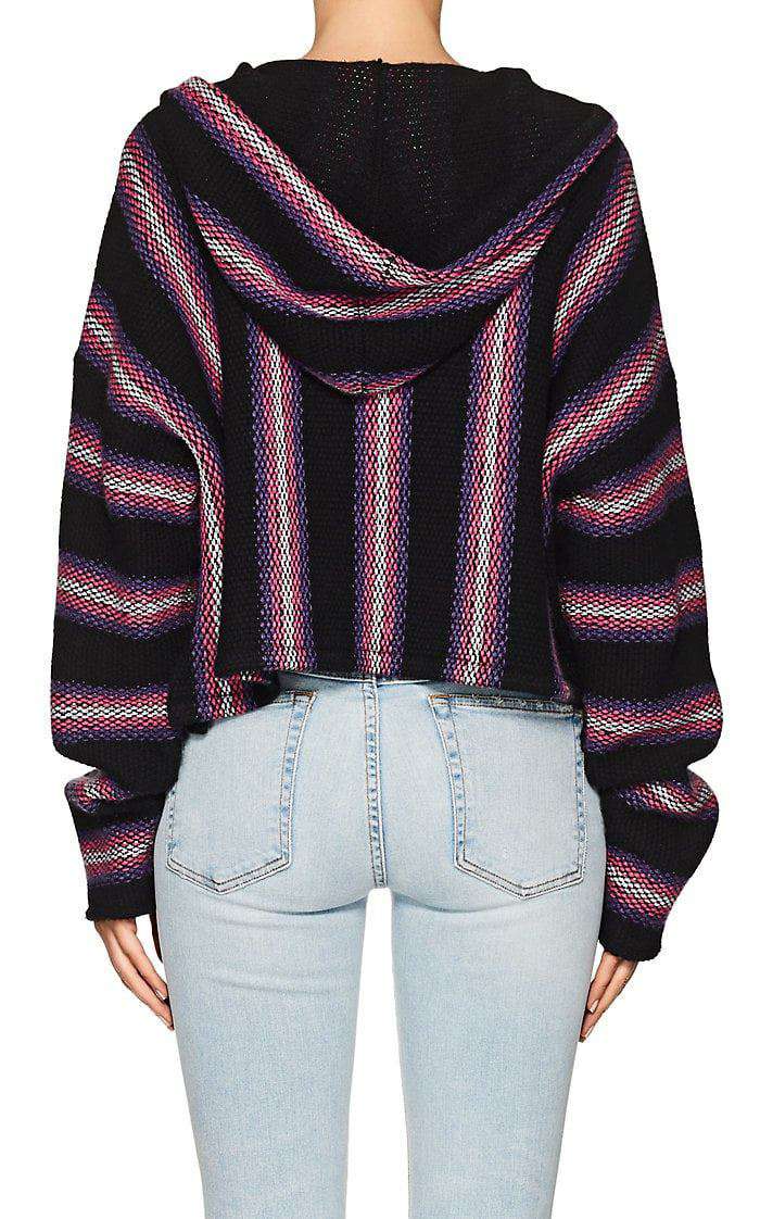 ADAPTATION BAJA STRIPED CASHMERE CROPPED HOODIE SMALL - Image 2