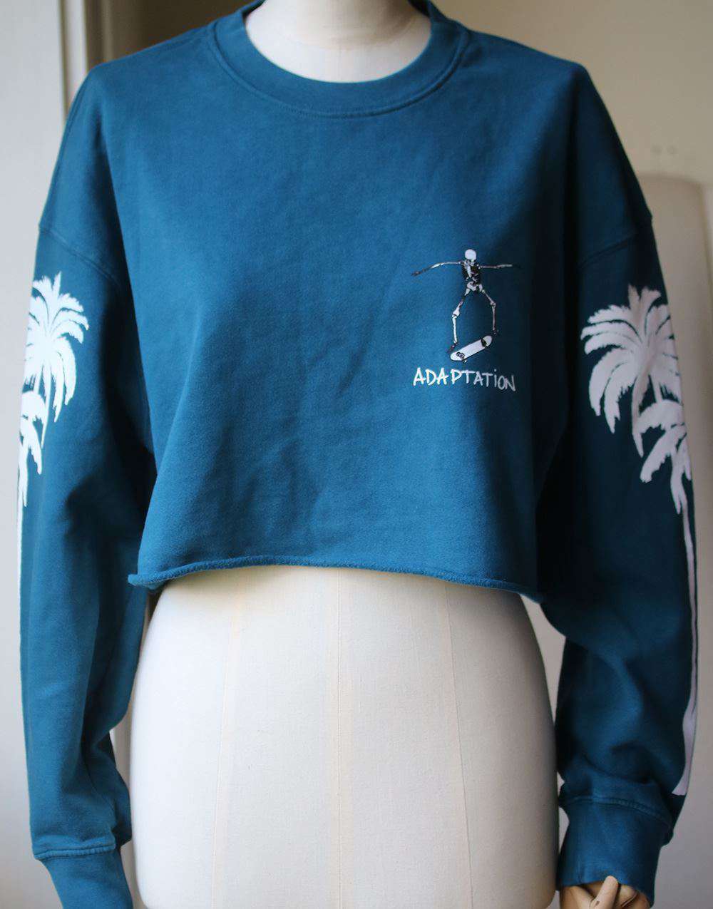 ADAPTATION PALM PRINT CROPPED SWEATER SMALL - Image 3