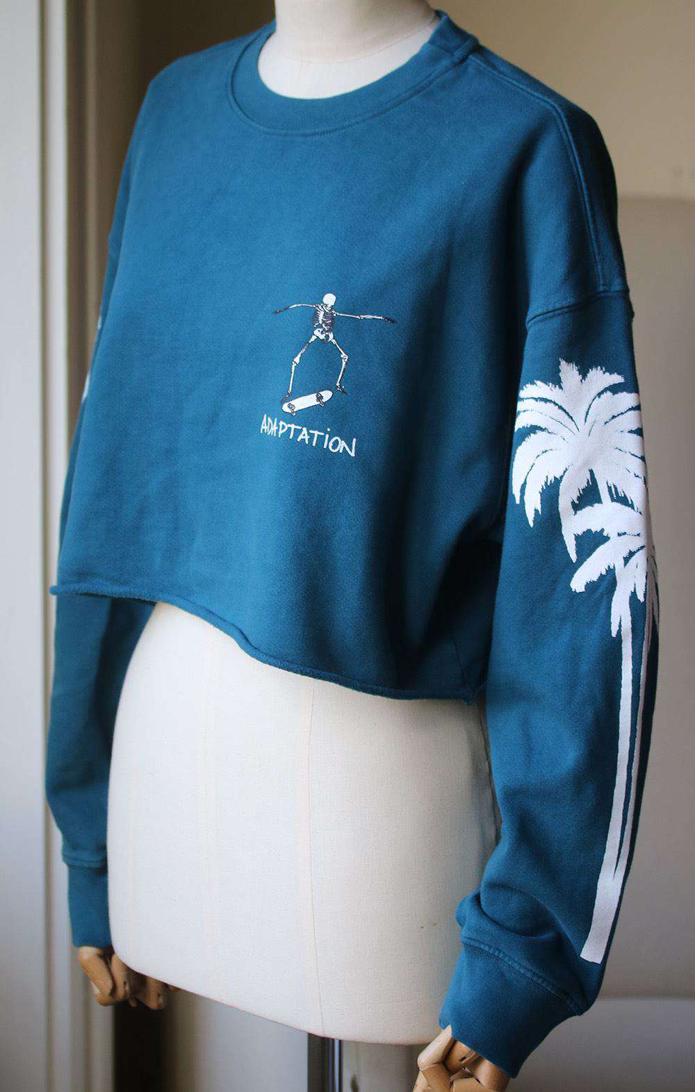 ADAPTATION PALM PRINT CROPPED SWEATER SMALL - Image 4