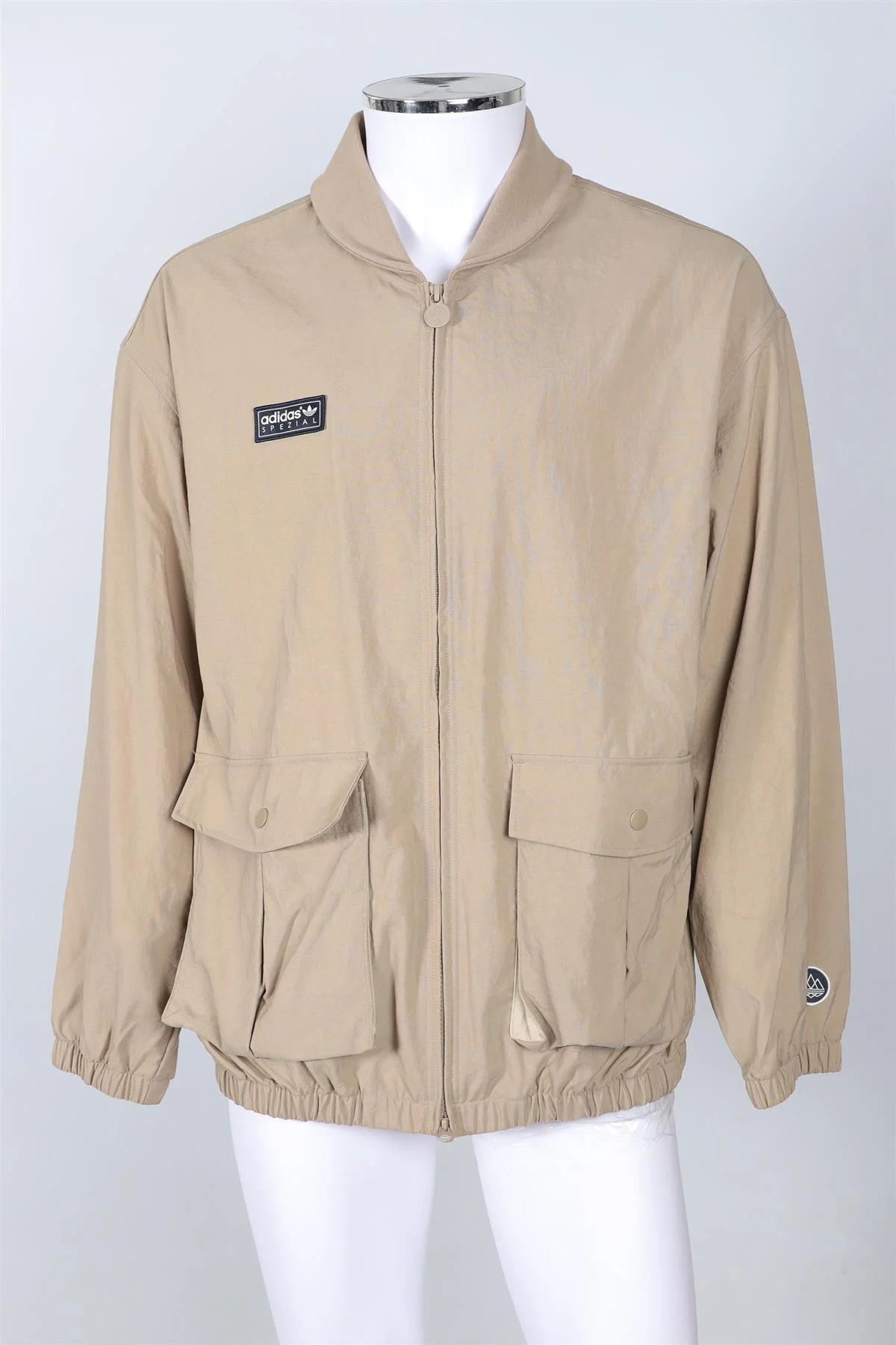 ADIDAS BEIGE MEN'S COTTON JACKET LARGE - Image 2