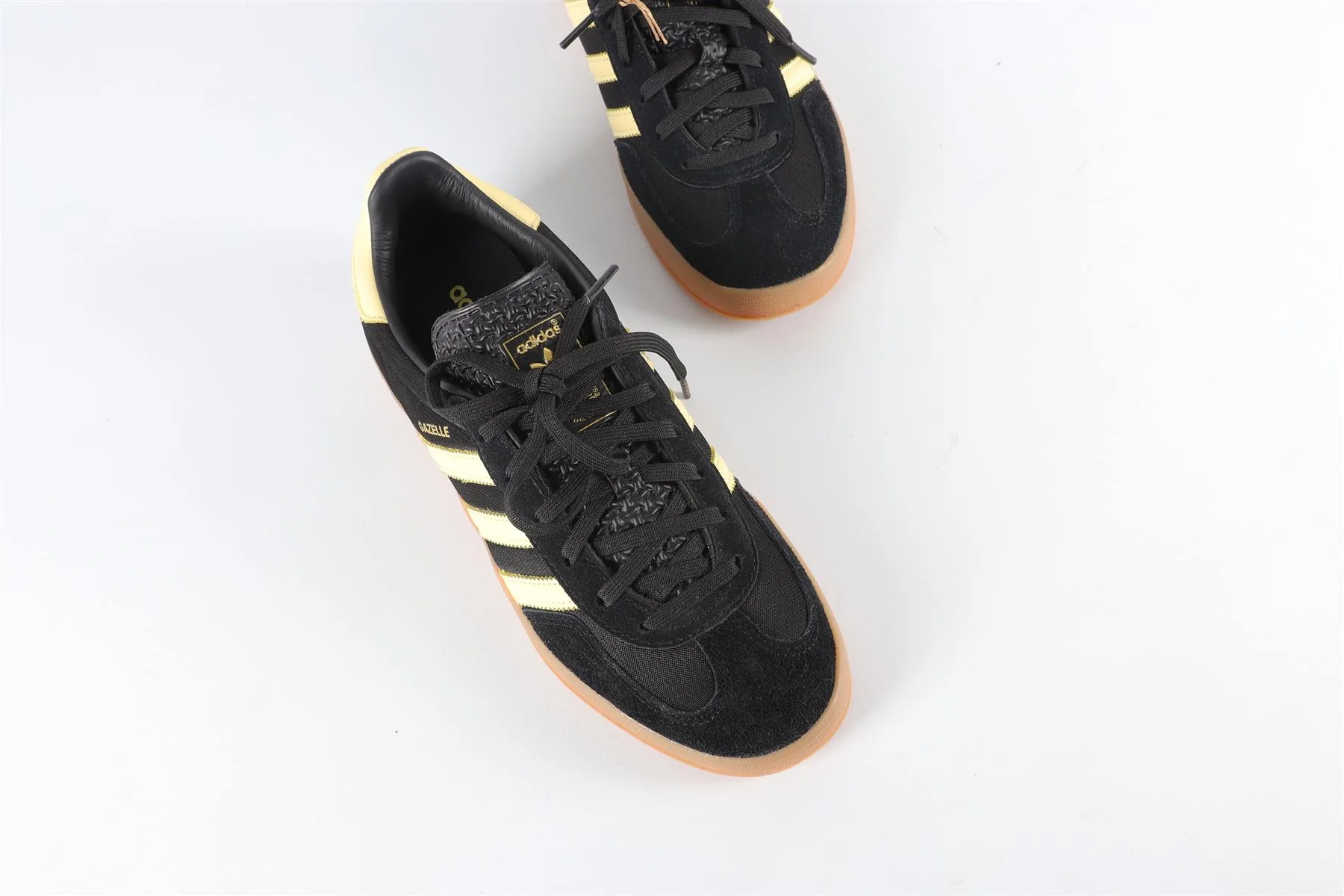 ADIDAS BLACK GAZELLE ALMOST YELLOW SNEAKERS EU 38.5 UK 5.5 US 6 - Image 4