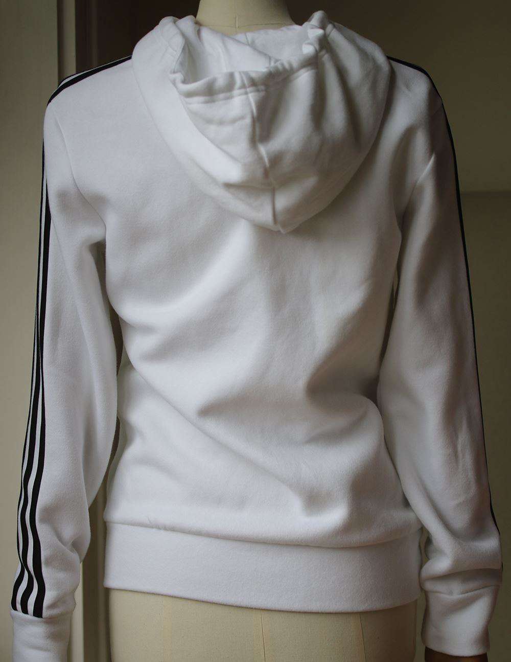 ADIDAS ESSENTIALS 3 STRIPE ZIP-UP HOODIE SMALL - Image 3