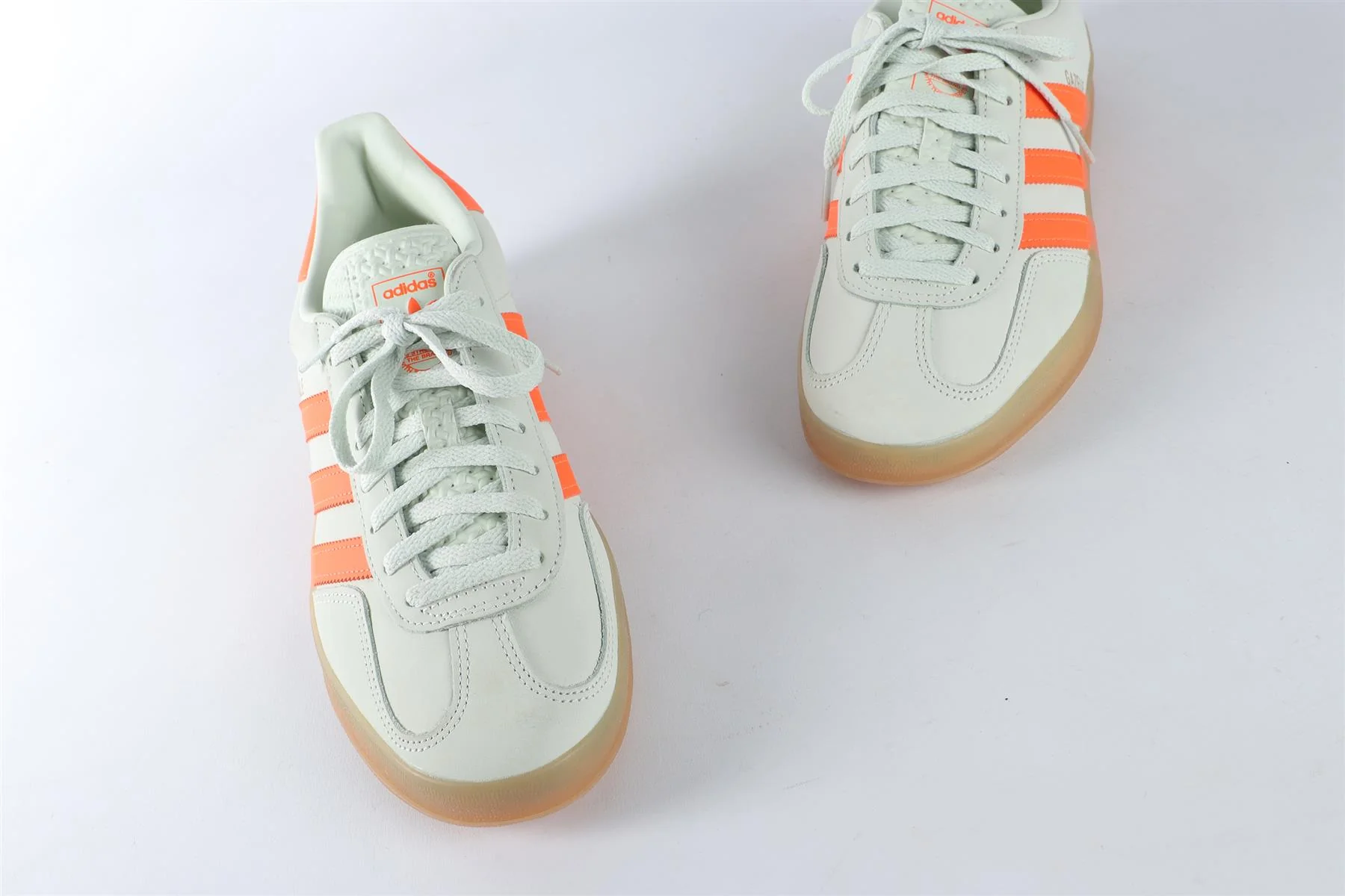 ADIDAS GREEN MEN'S GAZELLE LINEN GREEN SOLAR ORANGE SNEAKERS EU 42 UK 8 US 9.5 - Image 4