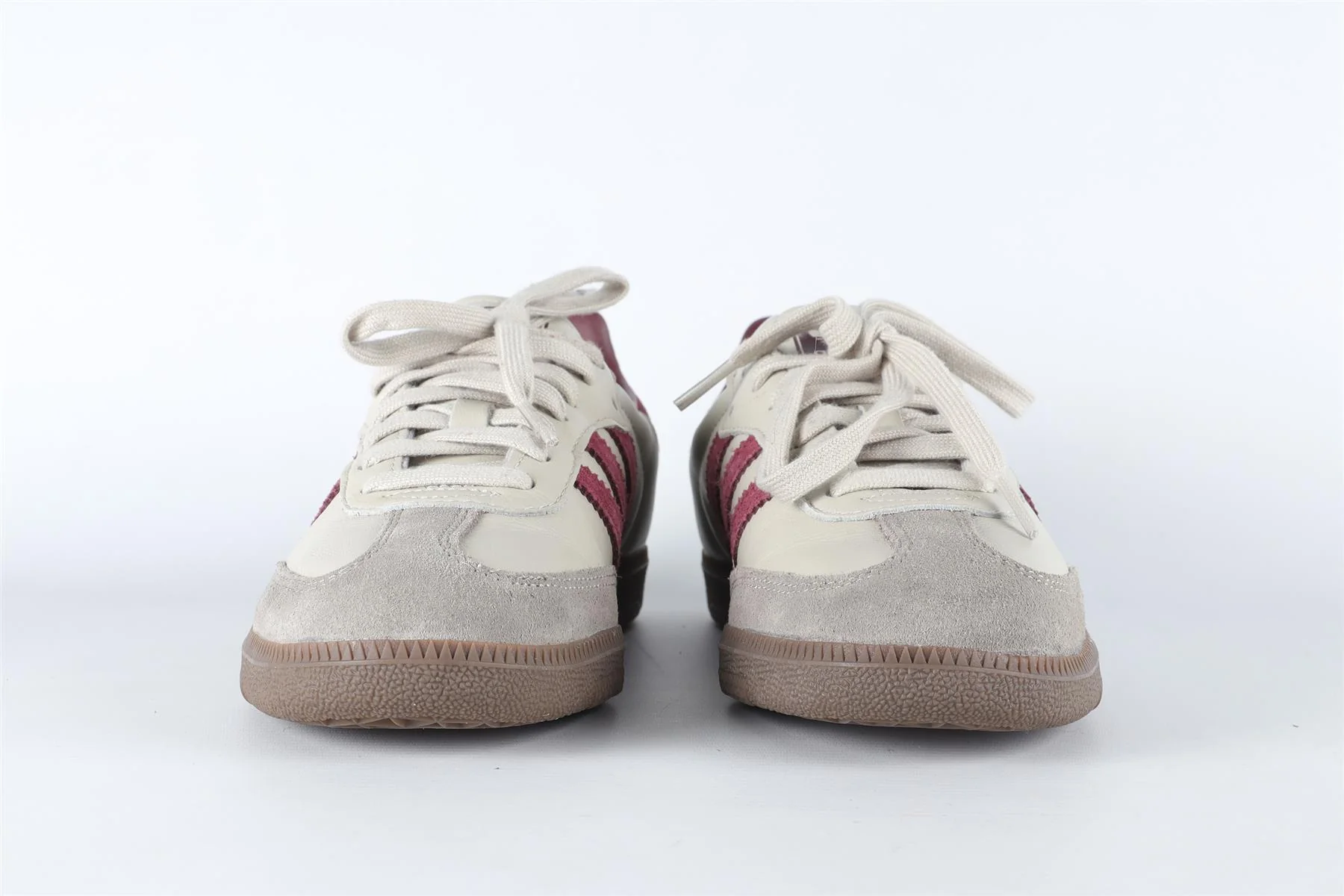 ADIDAS GREY SAMBA PUTTY GREY MAROON SNEAKERS EU 38 2/3 UK 5.5 US 6 - Image 3