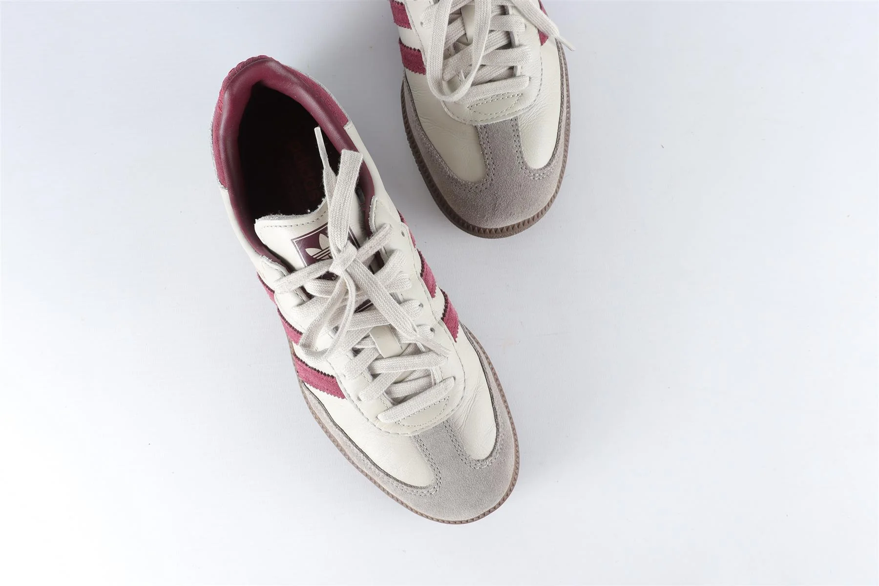 ADIDAS GREY SAMBA PUTTY GREY MAROON SNEAKERS EU 38 2/3 UK 5.5 US 6 - Image 4