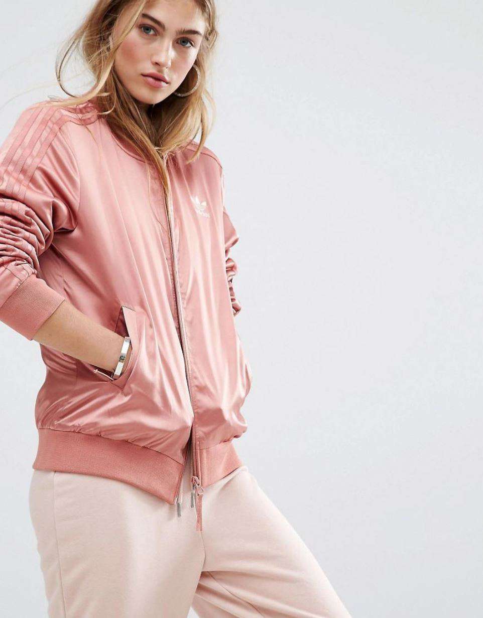 ADIDAS ORIGINALS LOGO BACK BOMBER JACKET UK 10 - Image 2