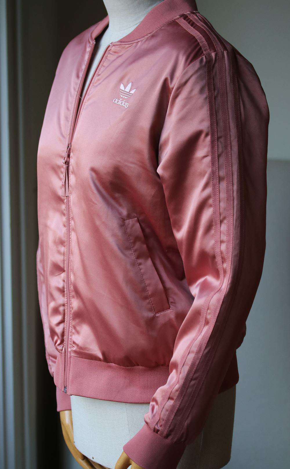 ADIDAS ORIGINALS LOGO BACK BOMBER JACKET UK 10 - Image 4