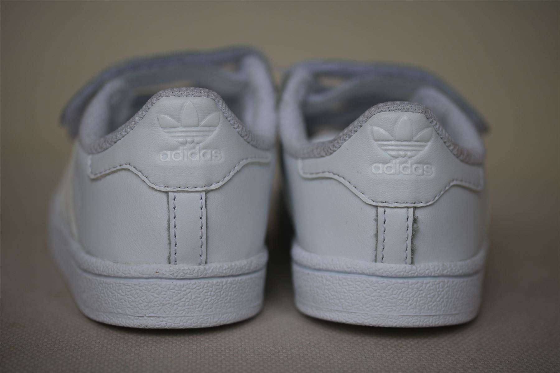 ADIDAS ORIGINALS SUPERSTAR KIDS WHITE VELCRO TRAINERS EU 21 UK 5 - Image 3