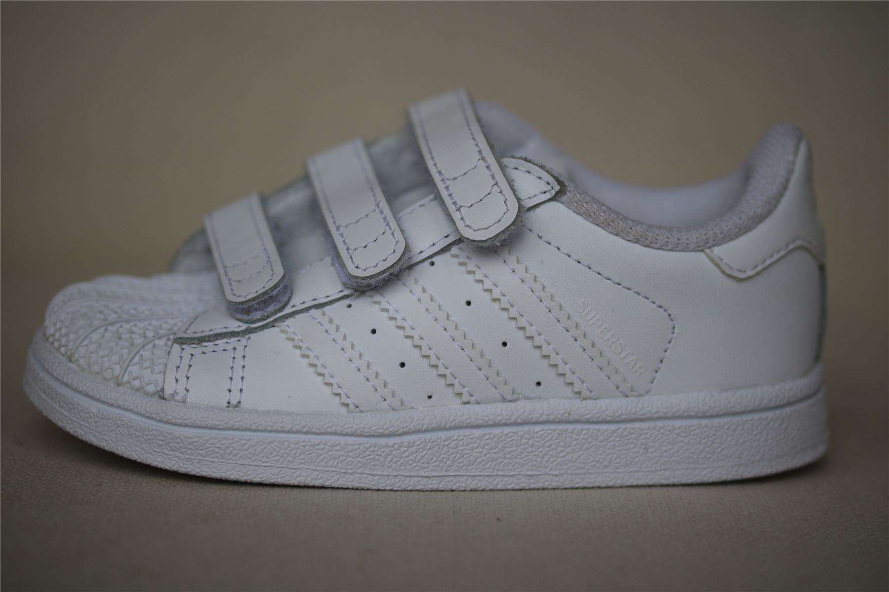 ADIDAS ORIGINALS SUPERSTAR KIDS WHITE VELCRO TRAINERS EU 24 UK 7K US 7.5K - Image 3