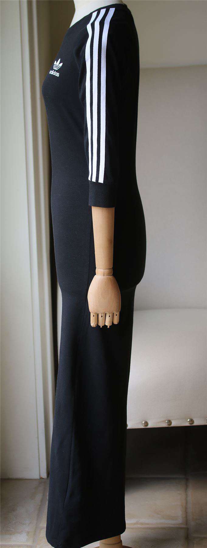 ADIDAS ORIGINALS THREE STRIPE MAXI DRESS UK 10 - Image 5