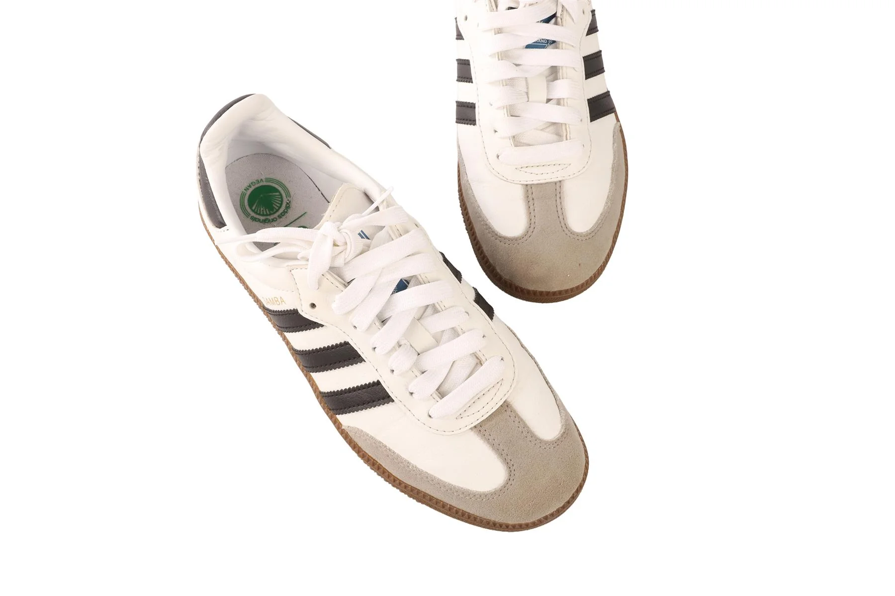 ADIDAS WHITE SAMBA VEGAN WHITE GUM SNEAKERS EU 39.5 UK 6 US 6.5 - Image 4