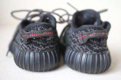 ADIDAS YEEZY KIDS BOOST 350 PIRATE BLACK TRAINERS EU 22 UK 5.5K - Image 3