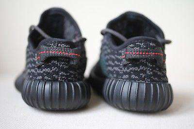 ADIDAS YEEZY KIDS BOOST 350 PIRATE BLACK TRAINERS EU 27 UK 9.5K - Image 3