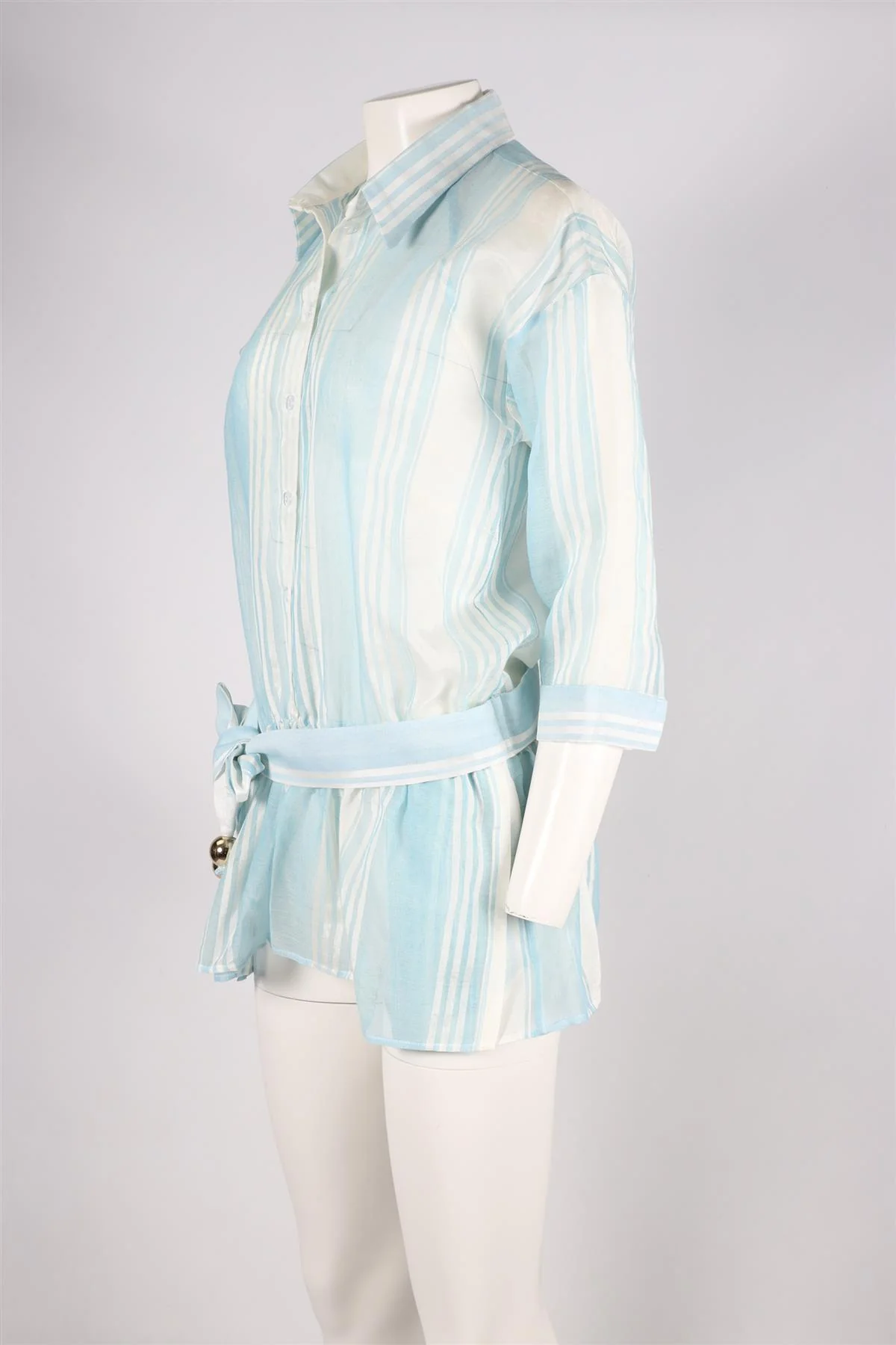 ADMONA BLUE AND WHITE WOOL BLEND PLAYSUIT LARGE - Image 3