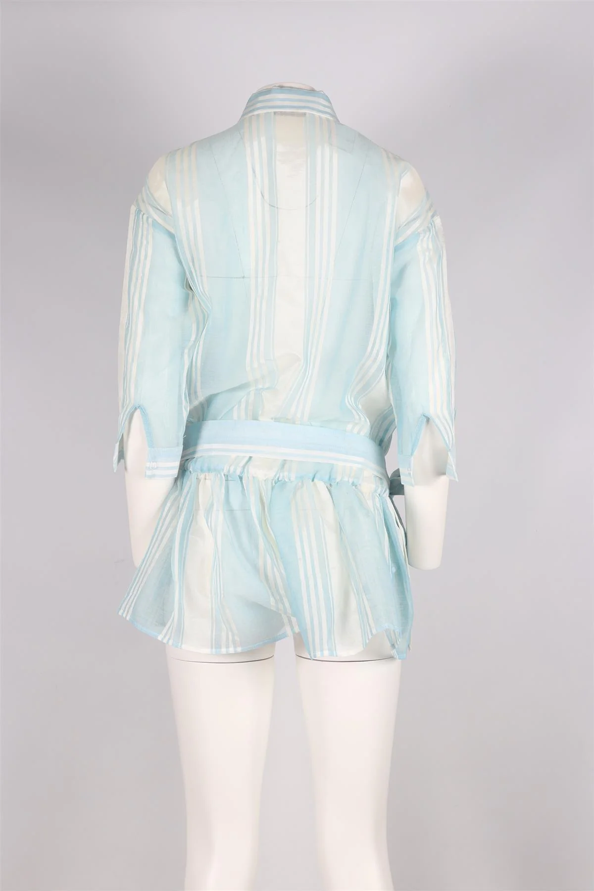 ADMONA BLUE AND WHITE WOOL BLEND PLAYSUIT LARGE - Image 4