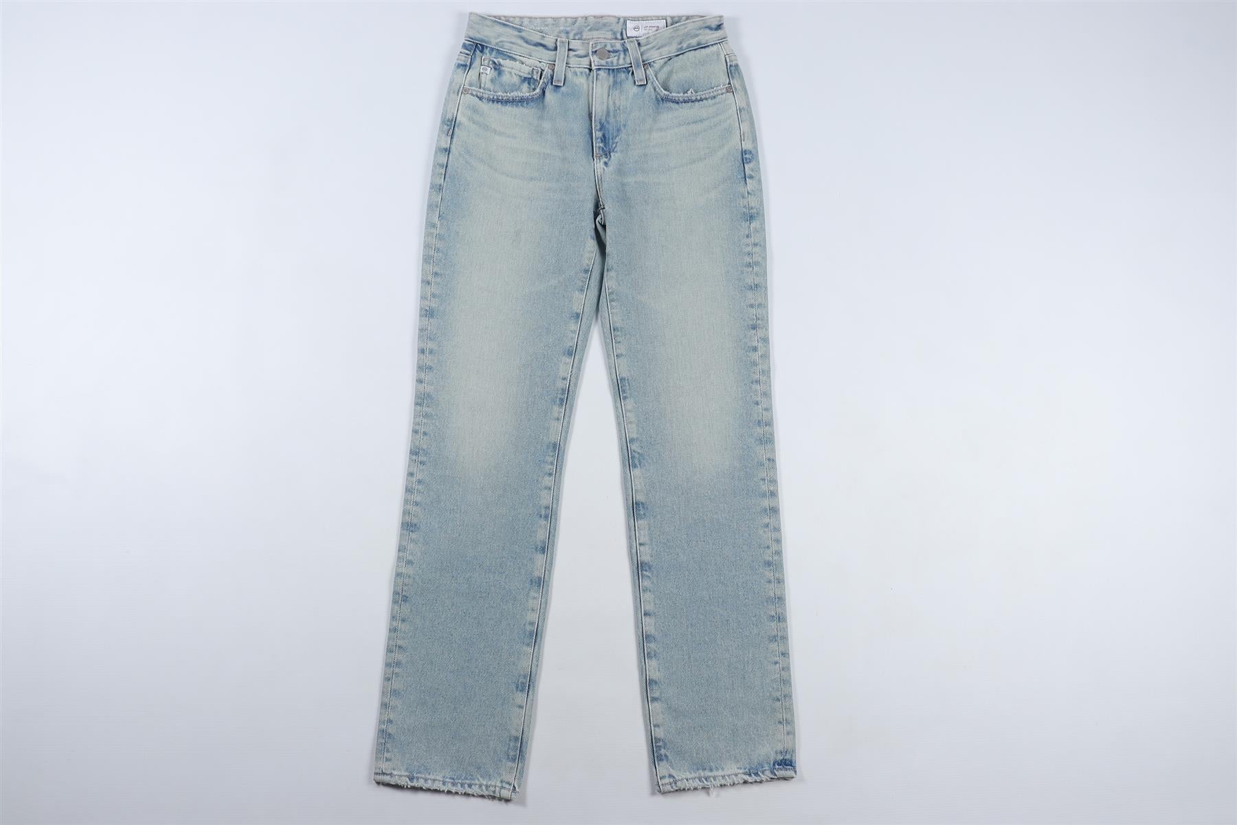 ADRIANO GOLDSCHMIED BLUE HIGH RISE STRAIGHT LEG JEANS W23 UK 4 - Image 2