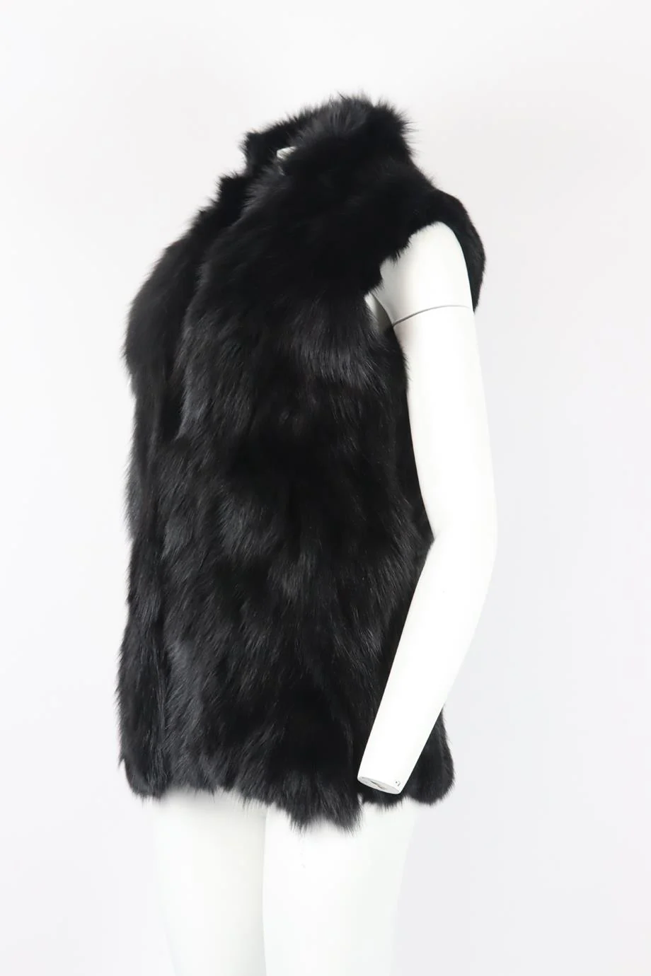 ADRIENNE LANDAU RABBIT AND FOX FUR GILET SMALL - Image 3