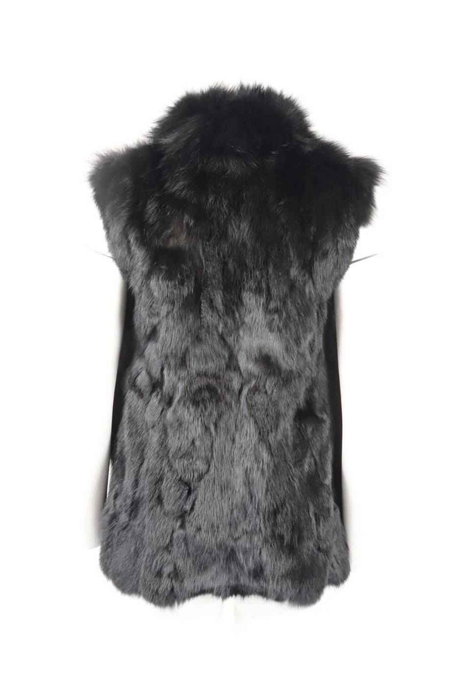 ADRIENNE LANDAU RABBIT AND FOX FUR GILET SMALL - Image 4