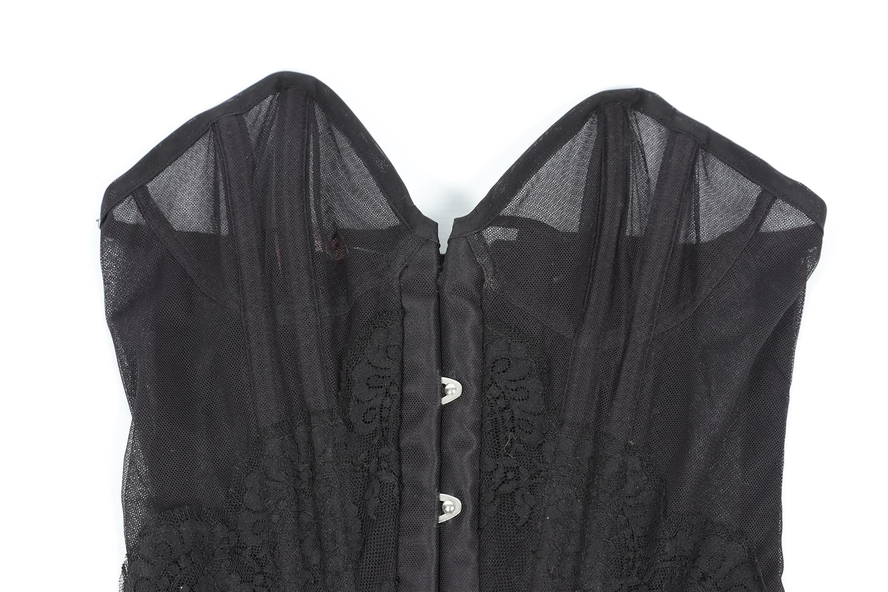AGENT PROVOCATEUR BLACK MESH CORSET SMALL C-D - Image 3